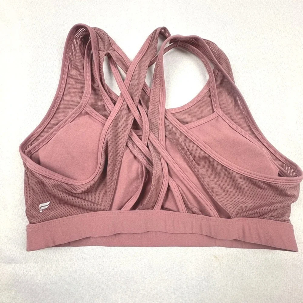 Fabletics Sports Bra Medium Mauve‎ Criss Cross Back Activewear Workout Gym Yoga